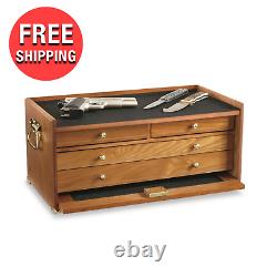 Drawer Storage Organizer Cabinet 4 Wooden Flat Top Base Collectors Display Case