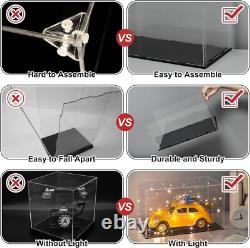 Dustproof Acrylic Display Case with LED Lights Show Off Collectibles Elegantly
