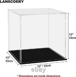 Dustproof Acrylic Display Case with LED Lights Show Off Collectibles Elegantly