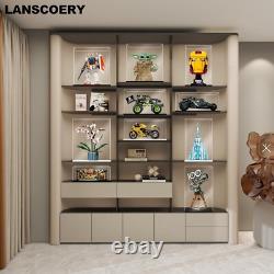 Dustproof Acrylic Display Case with LED Lights Show Off Collectibles Elegantly