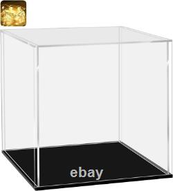 Dustproof Acrylic Display Case with LED Lights Show Off Collectibles Elegantly