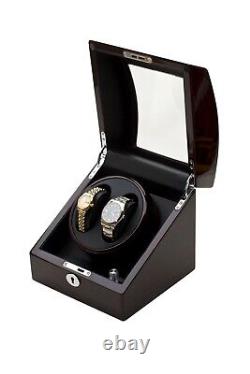 EUROTOOL Double Automatic Watch Winder Wooden Display Box Case Storage Gift