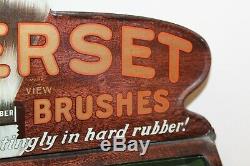 Early Original Rubberset Shaving Brushes Tin Advertising Store Display Case