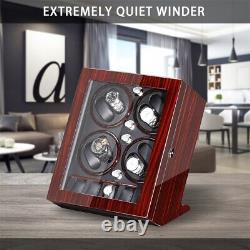 Ebony Automatic 8+5 Watch Winder Display Storage Display Case Box Organizer US