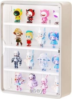 Elegant 4-Layer Wall-Mounted Display Case with Magnetic Door for Collectibles