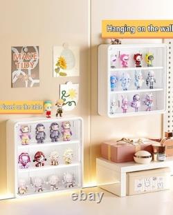 Elegant 4-Layer Wall-Mounted Display Case with Magnetic Door for Collectibles