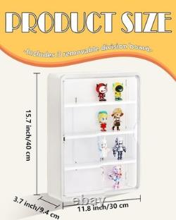 Elegant 4-Layer Wall-Mounted Display Case with Magnetic Door for Collectibles