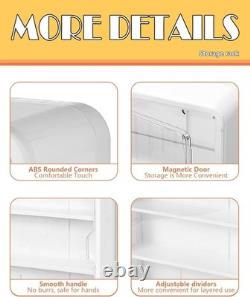 Elegant 4-Layer Wall-Mounted Display Case with Magnetic Door for Collectibles