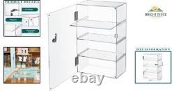 Elegant Clear Display Case with 4 Tiers and Lock for Collectible Storage