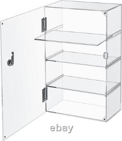 Elegant Clear Display Case with 4 Tiers and Lock for Collectible Storage