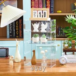 Elegant Clear Display Case with 4 Tiers and Lock for Collectible Storage