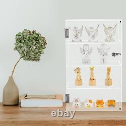 Elegant Clear Display Case with 4 Tiers and Lock for Collectible Storage