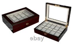 Elegant Watch Jewelry Display Storage Holder Case Glass Box Organizer Gift o