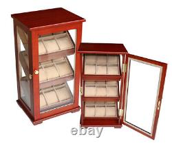 Elegant Watch Jewelry Display Storage Holder Case Glass Box Organizer Gift t4