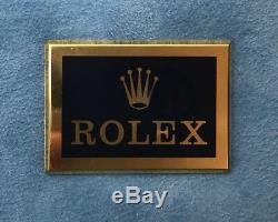 Empty Watch Jewelry Case ROLEX Storage Box Display Blue H4xW12xD8 inches Used