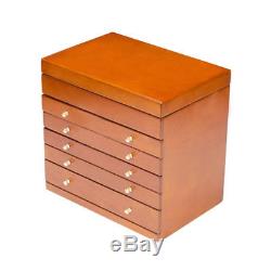 Extra Large Jewellery Box brown wood storage display case ring jewelry organizer