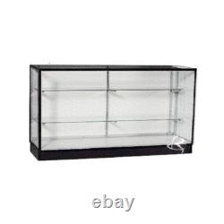 Extra Vision 60 Inch Glass Display Showcase with Black Aluminum Frame