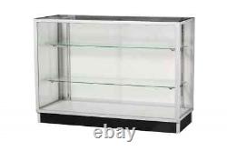 Extra Vision Glass Display Showcase with Silver Aluminum Frame