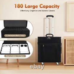 Eyeglasses Storage Trolley Case 180 Slots Optical Frame Glasses Display Case
