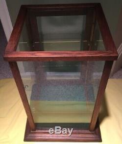 FULL VIEW EARLY STORE COUNTER TOP OAK WOOD/GLASS DISPLAY CASE With2 GLASS SHELVES