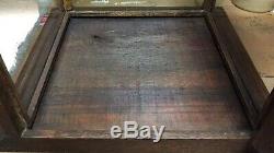 FULL VIEW EARLY STORE COUNTER TOP OAK WOOD/GLASS DISPLAY CASE With2 GLASS SHELVES