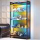 Figure Display Case 4 Tier RGB LED Light Action Minifigures Shelf Glass Cabinet