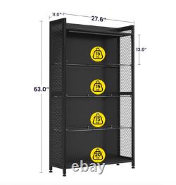 Figure Display Case 4 Tier RGB LED Light Action Minifigures Shelf Glass Cabinet Figure Display Case 4 Tier RGB LED Light Action Minifigures Shelf Glass Cabinet