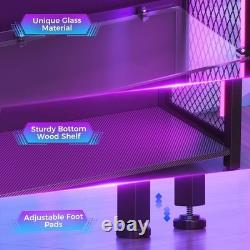 Figure Display Case 4 Tier RGB LED Light Action Minifigures Shelf Glass Cabinet