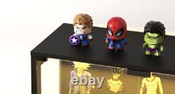 Figure Display Case 4 Tier RGB LED Light Adjustable Shelf Car Toy Glass Cabinet