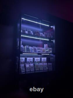 Figure Display Case 4 Tier RGB LED Light Adjustable Shelf Car Toy Glass Cabinet