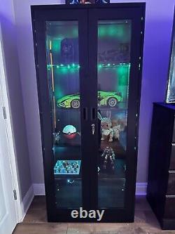 Figure Display Case 5 Tier 71 Tall Minifigures Diecast Car Glass Doors Cabinet