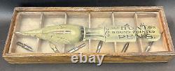 Fine Antique Hunt Pens General Store Nib Oak & Glass Advertising Display Case