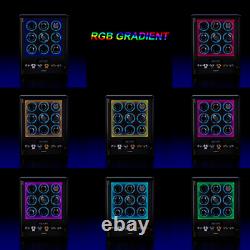 Fingerprint Automatic 9 Watch Winder LED RGB 6 with Storage Display Case Box New