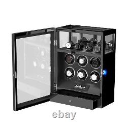 Fingerprint Cabinet Automatic 6 Watch Winder With 4 Watch Storage Display Case