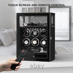 Fingerprint Cabinet Automatic 6 Watch Winder With 4 Watch Storage Display Case