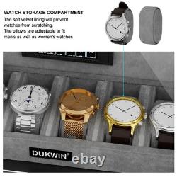 Fingerprint Entry Automatic 9 Watch Winder Box 6 Storage Display Case RGB/LED US