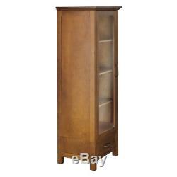 Floor Curio Cabinet Display Storage Case Drawer Glass Door Adjustable Shelves