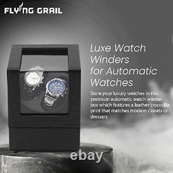 FlyingGrail Automatic Double Watch Winder Box Display Case for 2 Watches