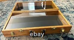 Folding Carry Solid USA Wood Display Case 24 x 12 x 7 Coins fishing lures reels