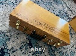 Folding Carry Solid USA Wood Display Case 24 x 12 x 7 Coins fishing lures reels