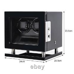 For 2 Automatic Watch Winder LCD Touch Screen Display Box Storage Case WithRemote