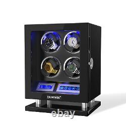 For Automatic 4 Watches Winder Box Storage Case Boxes LCD Touch Screen Display