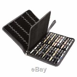 Fountain Pen Case Carry 48 Handle Pu Leather Pen Organizer Storage Display Tray