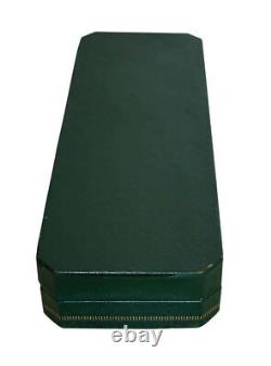 GENUINE Breguet Presentation Display Coffin Watch Box Green Leather Storage Case