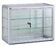 Glass Countertop Display Case Store Fixture with front lock Silver 24x12x18