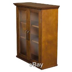 Glass Curio Cabinet Antiques Display Case Furniture Wood Shelves Storage Shelf