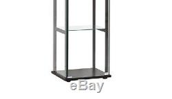 Glass Curio Cabinet Tower Display Case Modern 4 Shelf Room Store Floor Fixtures