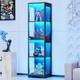 Glass Display Cabinet, Display Case for Collectibles, Black