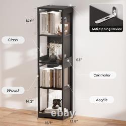 Glass Display Cabinet, Display Case for Collectibles, Black Glass Display Cabinet, Display Case for Collectibles, Black