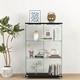 Glass Display Cabinet with LED Lights Modern Collectibles Toy Organizers Rack